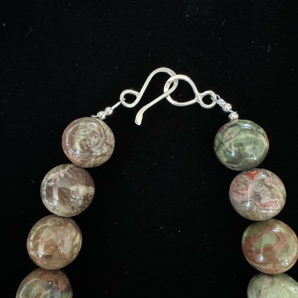 NWOT Jasper Necklace with 925 Clasp - Picture 7 of 9